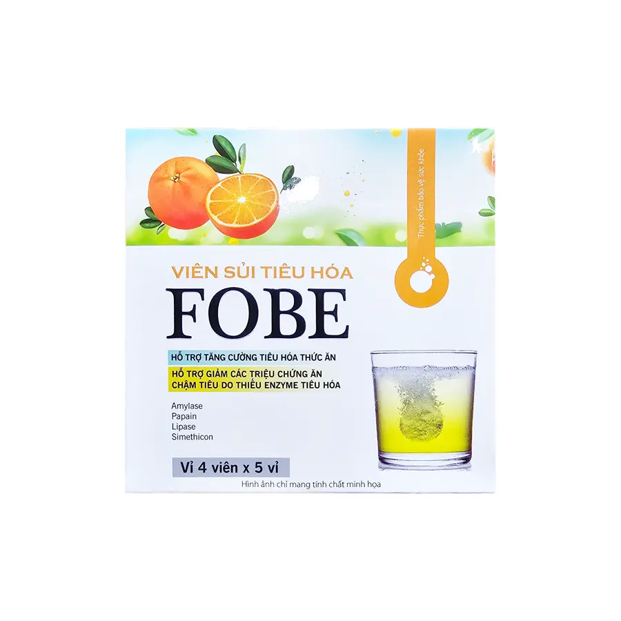 Thực phẩm bảo vệ sức khỏe Viên sủi tiêu hóa Fobe ( Vị Cam)