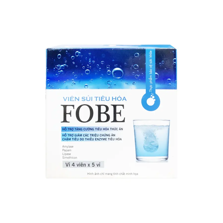 Thực phẩm bảo vệ sức khỏe Viên sủi tiêu hóa Fobe ( Vị Bò Húc)