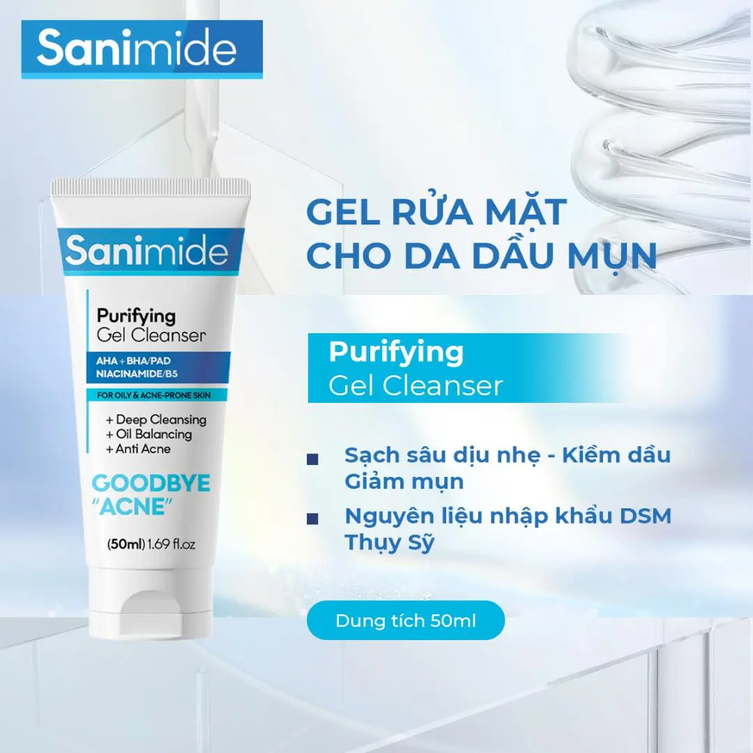 Gel Rửa Mặt Cho Da Dầu Mụn Sanimide